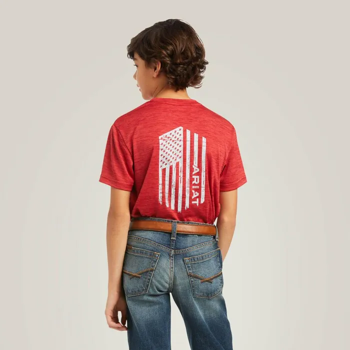 Charger Vertical Flag Tee Scooter Kids Ariat TShirts and Polos