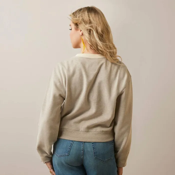 Chimayo Embroidered Sweatshirt Brindle Women Ariat Sweaters and Cardigans Chimayo Embroidered Sweatshirt Brindle Women Ariat Sweaters and Cardigans