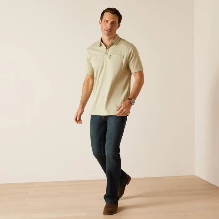Chorley Polo Sage Heather Men Ariat TShirts and Polos Chorley Polo Sage Heather Men Ariat TShirts and Polos