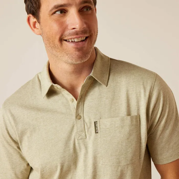 Chorley Polo Sage Heather Men Ariat TShirts and Polos Chorley Polo Sage Heather Men Ariat TShirts and Polos