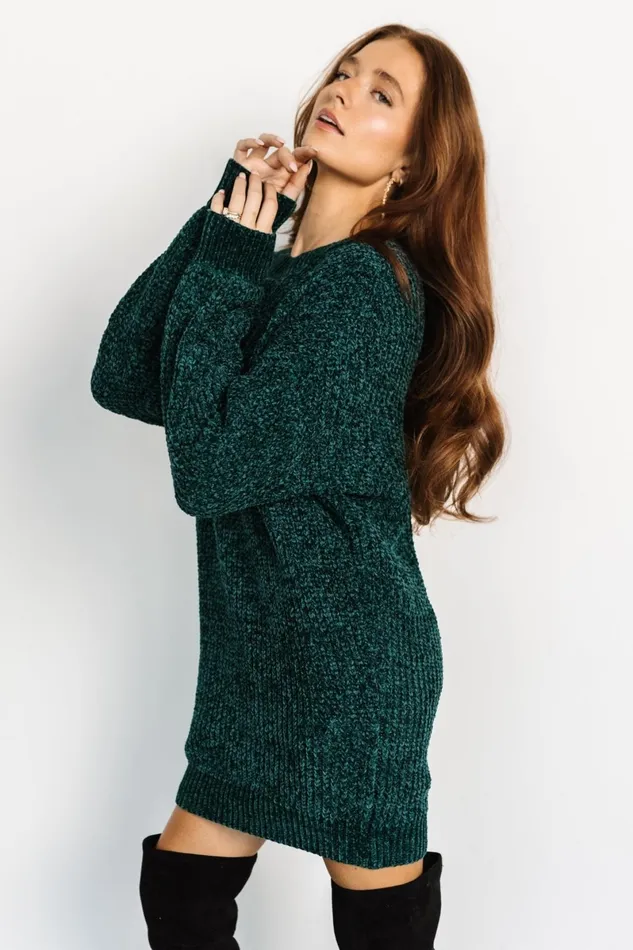 Christa Sweater Dress Emerald Women Baltic Born Short Dresses Christa Sweater Dress Emerald Women Baltic Born Short Dresses