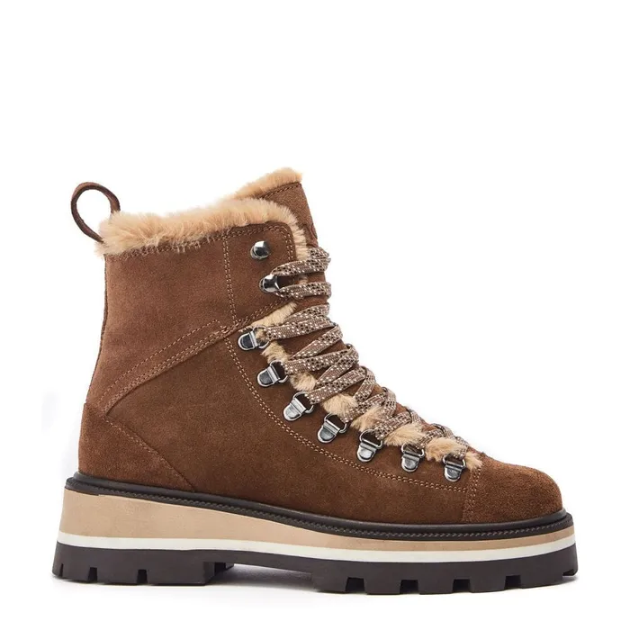 Chunky Boots Women Moda In Pelle Oana Taupe Suede