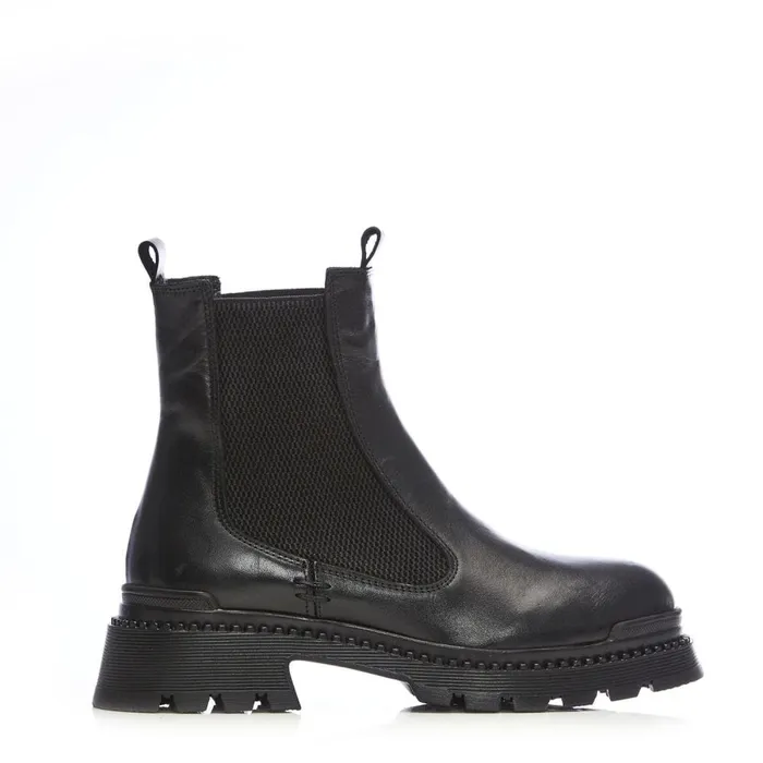 Chunky Boots Women Moda In Pelle Shoon Sh Anika Black Leather
