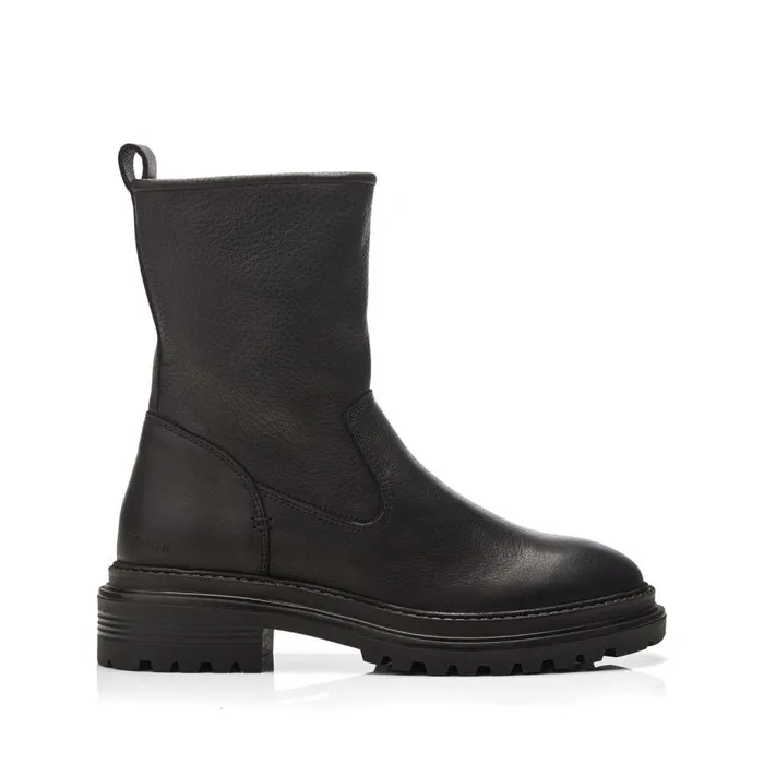 Chunky Boots Women Moda In Pelle Shoon Sh Santanyi Black Leather