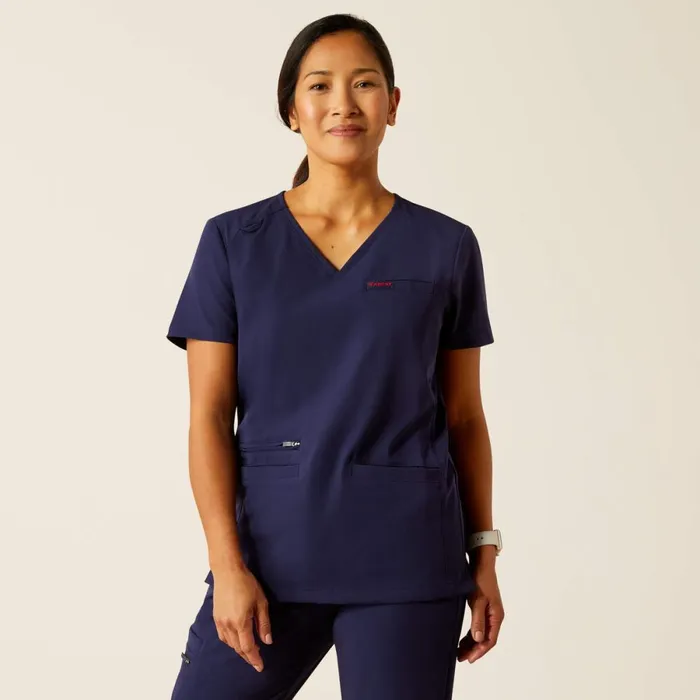 Clara 6 Pocket Scrub Top Navy Women Ariat Scrubs