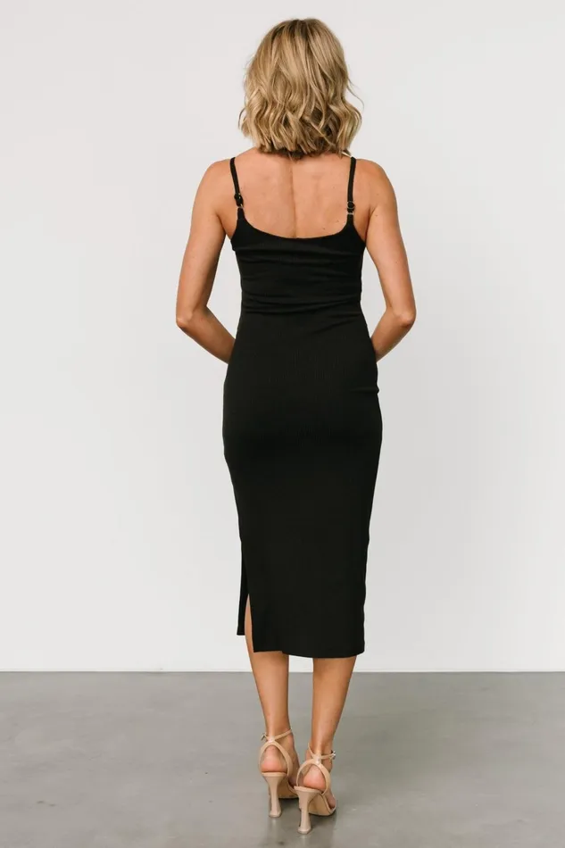 Claremont Ribbed Dress Black Women Baltic Born Midi Dresses Claremont Ribbed Dress Black Women Baltic Born Midi Dresses