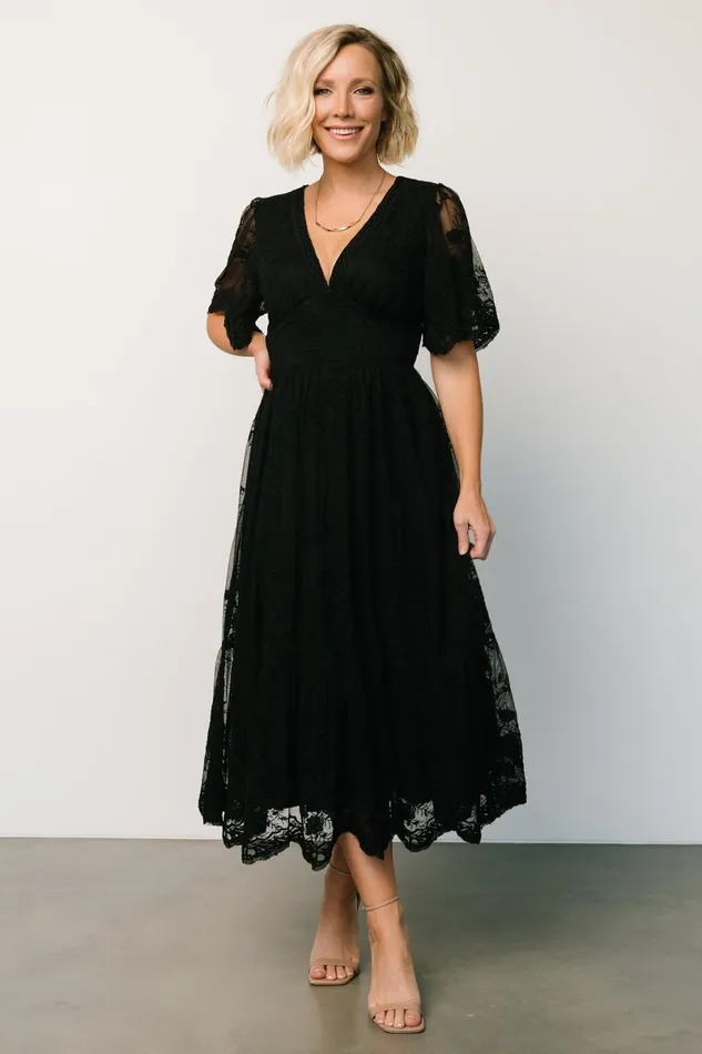 Clarisa Lace Midi Dress Black Women Baltic Born Midi Dresses
