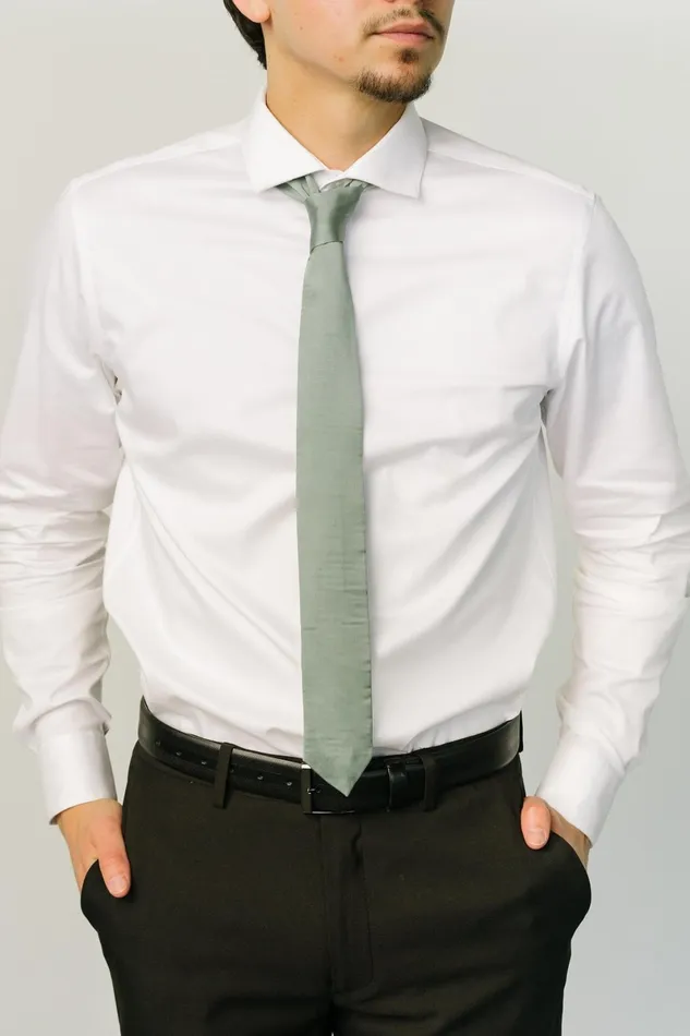Classic Satin Tie Eucalyptus Women Baltic Born Ties