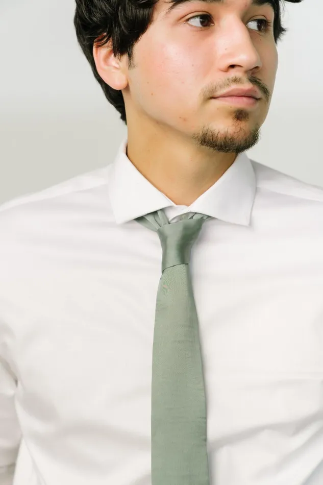 Classic Satin Tie Eucalyptus Women Baltic Born Ties