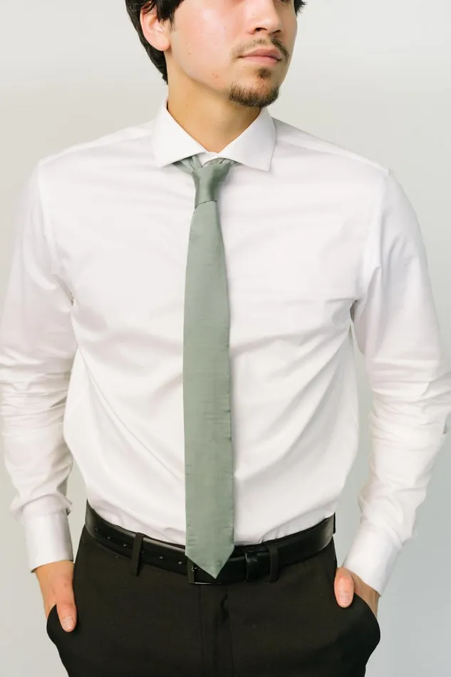 Classic Satin Tie Eucalyptus Women Baltic Born Ties