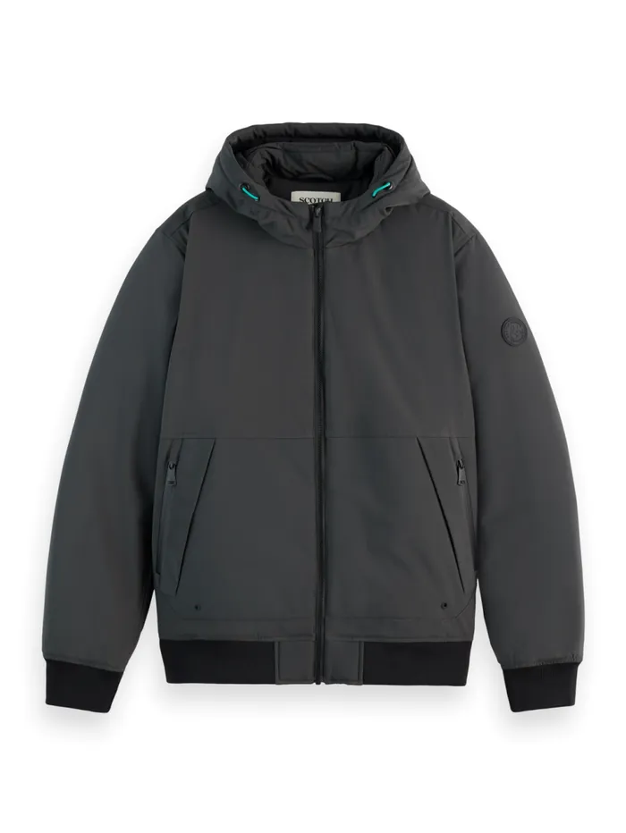 CLASSIC STRETCH HOODED SOFTSHELL Vinyl Men Scotch and Soda Jackets and Coats CLASSIC STRETCH HOODED SOFTSHELL Vinyl Men Scotch and Soda Jackets and Coats