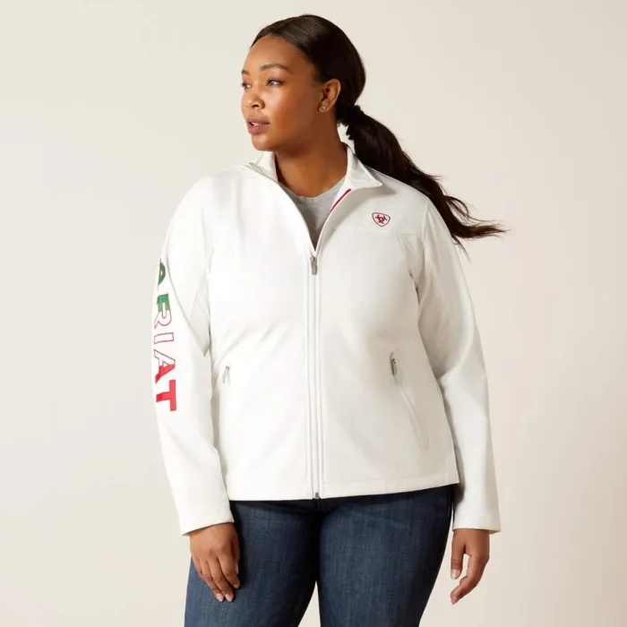 Classic Team Softshell MEXICO Jacket White Women Ariat Jackets and Vests Classic Team Softshell MEXICO Jacket White Women Ariat Jackets and Vests