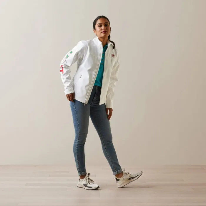 Classic Team Softshell MEXICO Jacket White Women Ariat Jackets and Vests Classic Team Softshell MEXICO Jacket White Women Ariat Jackets and Vests