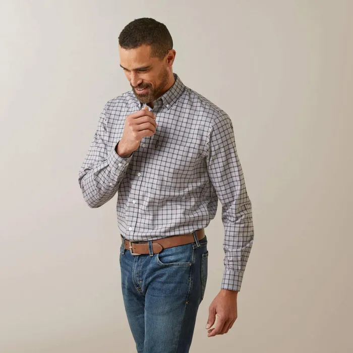 Clement Shirt Grey Check Men Ariat Button Down Shirts