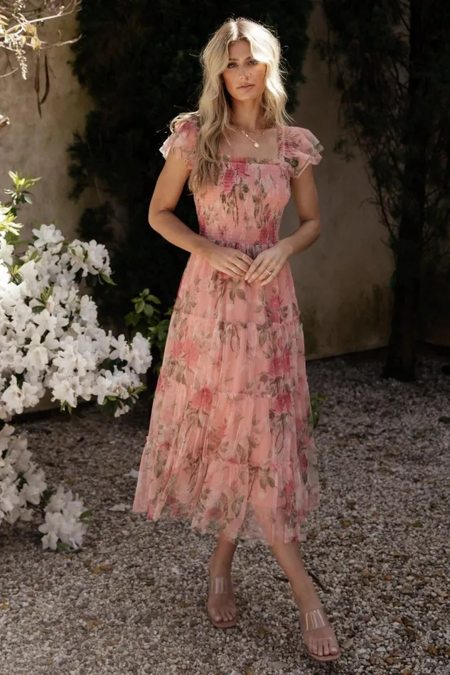Clementine Tulle Midi Dress Pink Rose Floral Women Baltic Born Tulle Styles Clementine Tulle Midi Dress Pink Rose Floral Women Baltic Born Tulle Styles