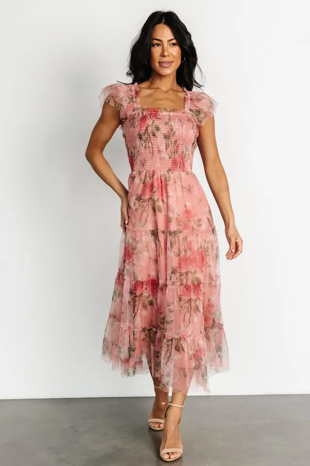 Clementine Tulle Midi Dress Pink Rose Floral Women Baltic Born Tulle Styles Clementine Tulle Midi Dress Pink Rose Floral Women Baltic Born Tulle Styles