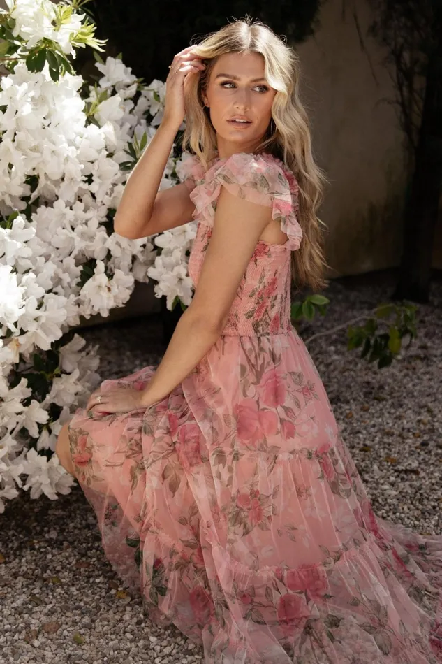 Clementine Tulle Midi Dress Pink Rose Floral Women Baltic Born Tulle Styles Clementine Tulle Midi Dress Pink Rose Floral Women Baltic Born Tulle Styles