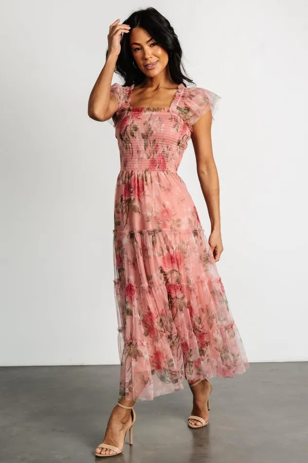 Clementine Tulle Midi Dress Pink Rose Floral Women Baltic Born Tulle Styles Clementine Tulle Midi Dress Pink Rose Floral Women Baltic Born Tulle Styles