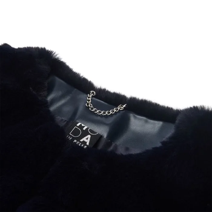 Clothing Women Moda In Pelle Giovannagilet Navy Faux Fur Clothing Women Moda In Pelle Giovannagilet Navy Faux Fur