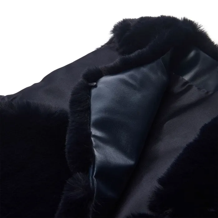Clothing Women Moda In Pelle Giovannagilet Navy Faux Fur Clothing Women Moda In Pelle Giovannagilet Navy Faux Fur