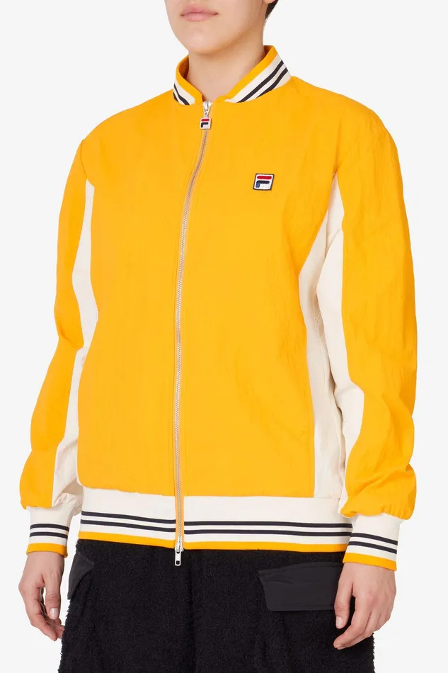 Coats and Jackets Women Fila Crinkled Settanta Jacket 720 Yellow White