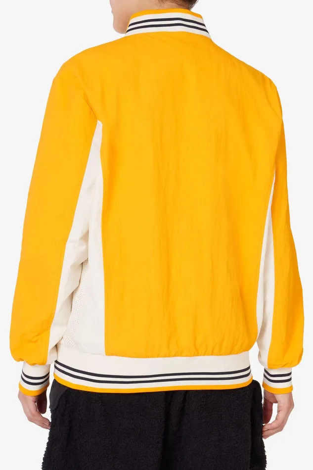 Coats and Jackets Women Fila Crinkled Settanta Jacket 720 Yellow White