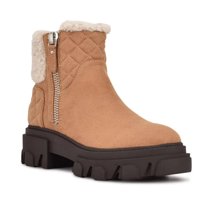 Colbee Lug Sole Booties Cognac Women Nine West Boots and Booties Colbee Lug Sole Booties Cognac Women Nine West Boots and Booties