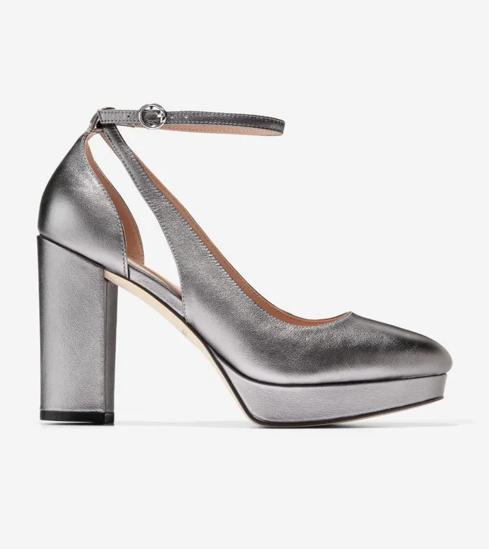 Cole Haan Pumps and Wedges Women Women039s Remi Platform Ankle Strap 100 Silver
