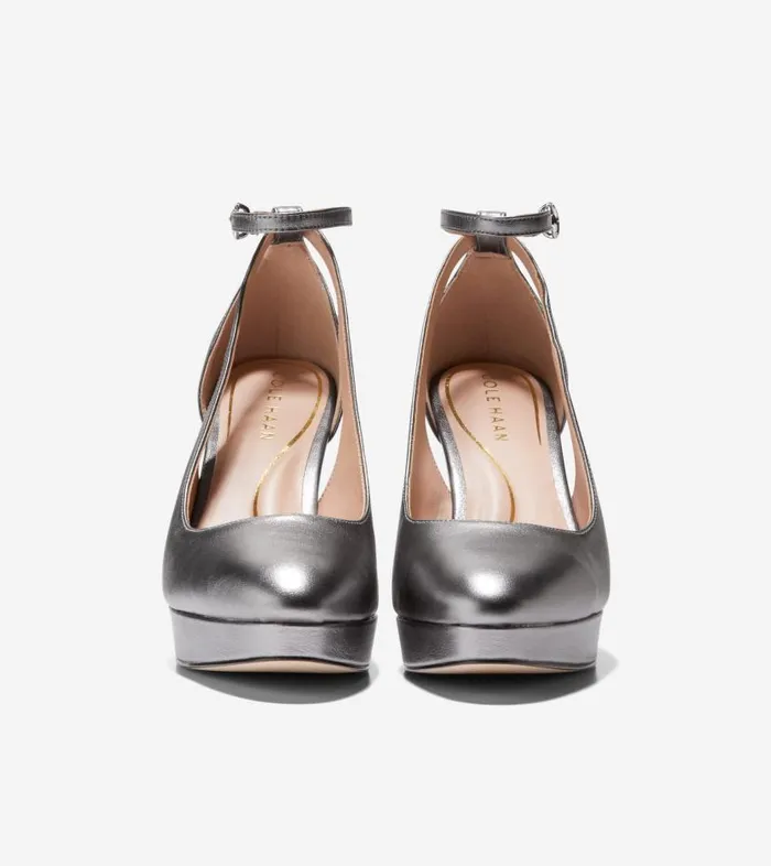 Cole Haan Pumps and Wedges Women Women039s Remi Platform Ankle Strap 100 Silver
