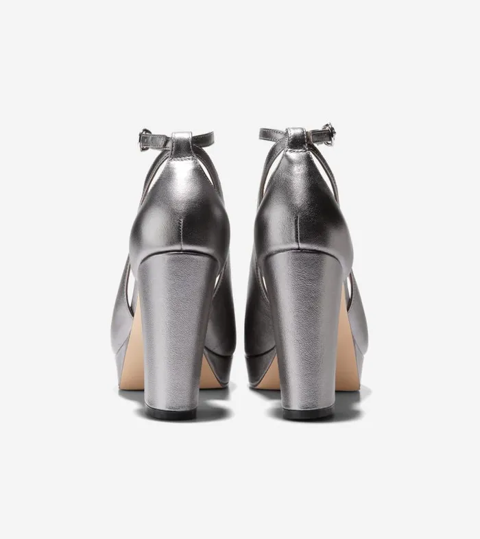 Cole Haan Pumps and Wedges Women Women039s Remi Platform Ankle Strap 100 Silver