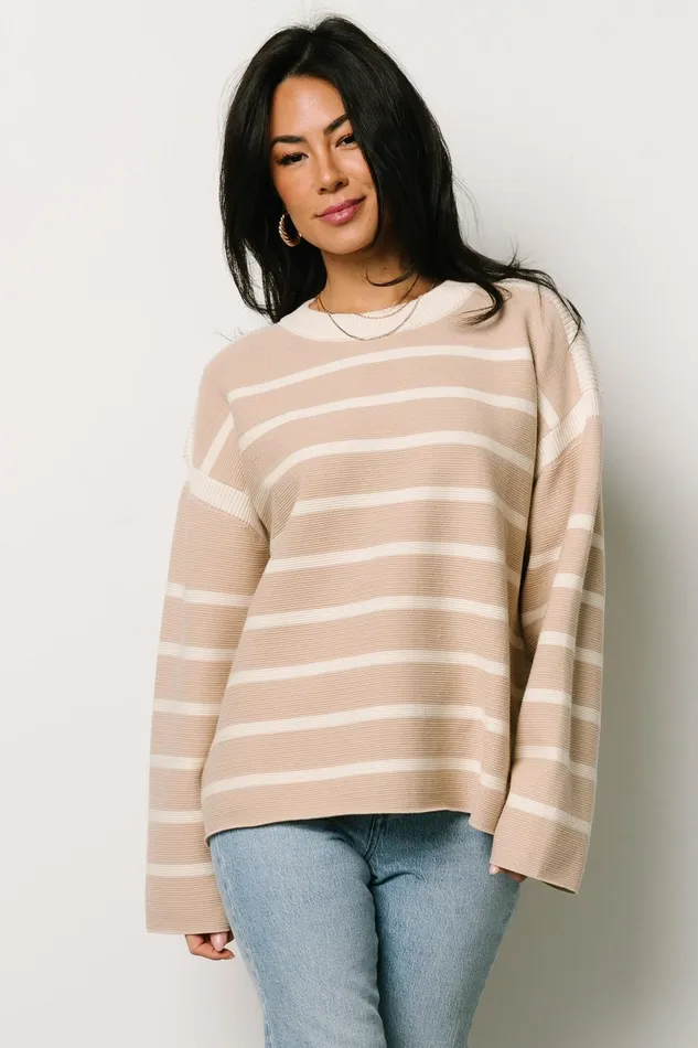 Conway Striped Sweater Natural Women Baltic Born Sweaters