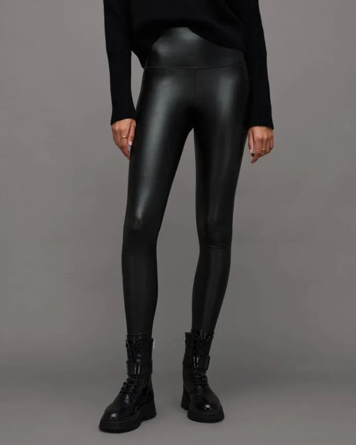 Cora HighRise Skinny Fit Faux Leggings Black Women AllSaints Pants and Leggings Cora HighRise Skinny Fit Faux Leggings Black Women AllSaints Pants and Leggings