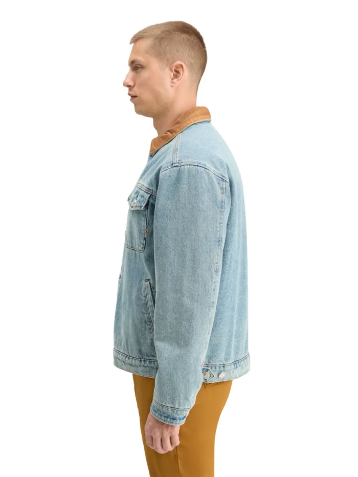 CORD COLLAR INDIGO TEDDY JACKET Washed Indigo Men Scotch and Soda Jackets and Coats CORD COLLAR INDIGO TEDDY JACKET Washed Indigo Men Scotch and Soda Jackets and Coats