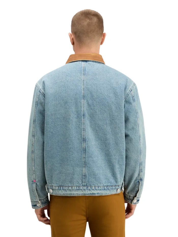 CORD COLLAR INDIGO TEDDY JACKET Washed Indigo Men Scotch and Soda Jackets and Coats CORD COLLAR INDIGO TEDDY JACKET Washed Indigo Men Scotch and Soda Jackets and Coats