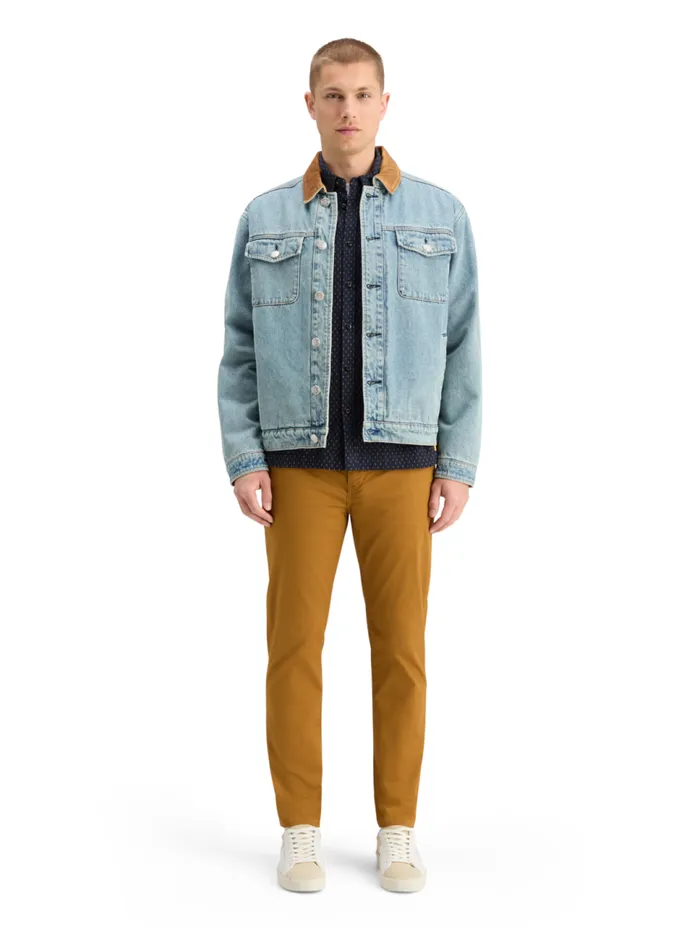 CORD COLLAR INDIGO TEDDY JACKET Washed Indigo Men Scotch and Soda Jackets and Coats CORD COLLAR INDIGO TEDDY JACKET Washed Indigo Men Scotch and Soda Jackets and Coats