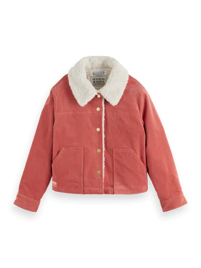 CORDUROY JACKET WITH SHERPA LINING Negroni Kids Scotch and Soda Jackets and Coats