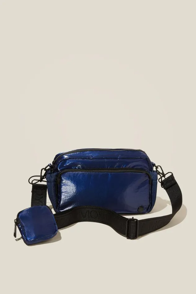 Cotton On Accessories Active Essentials Crossbody Bag Metallic Navy Peony 8211 Women