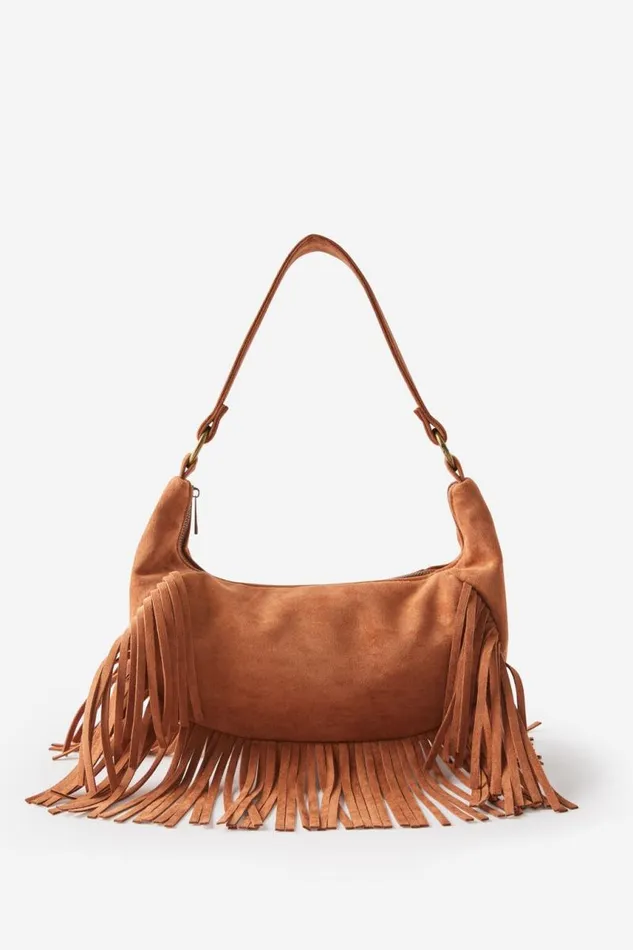 Cotton On BagsandBagCharms Dahlia Fringe Underarm Bag Sandstone Micro 8211 Women