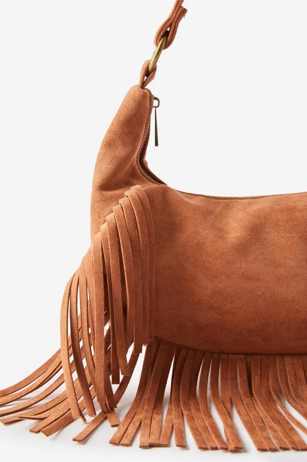 Cotton On BagsandBagCharms Dahlia Fringe Underarm Bag Sandstone Micro 8211 Women