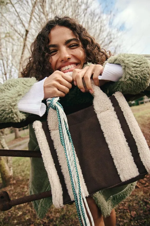 Cotton On BagsandBagCharms The Midi Stand By Tote Ecru Texturechoc 8211 Women