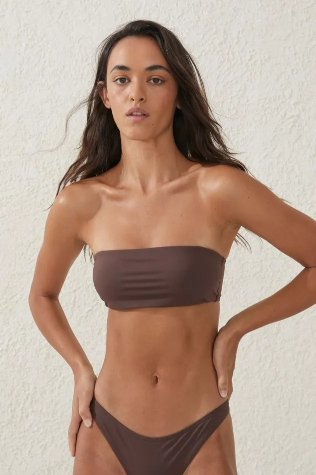 Cotton On Bikinis Bandeau Bikini Top Brownie 8211 Women