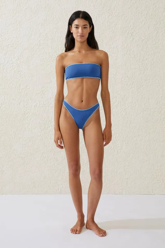 Cotton On Bikinis Full Bikini Bottom Spring Blueblanket Stitch 8211 Women