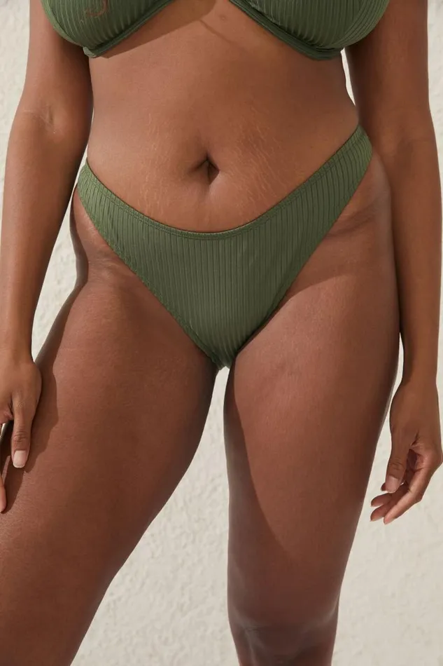 Cotton On Bikinis High Side Brazilian Seam Bikini Bottom Khaki Wide Rib 8211 Women Cotton On Bikinis High Side Brazilian Seam Bikini Bottom Khaki Wide Rib 8211 Women