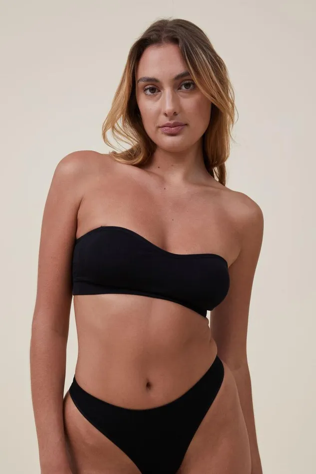 Cotton On Bras Seamless Sweetheart Padded Bandeau Black 8211 Women