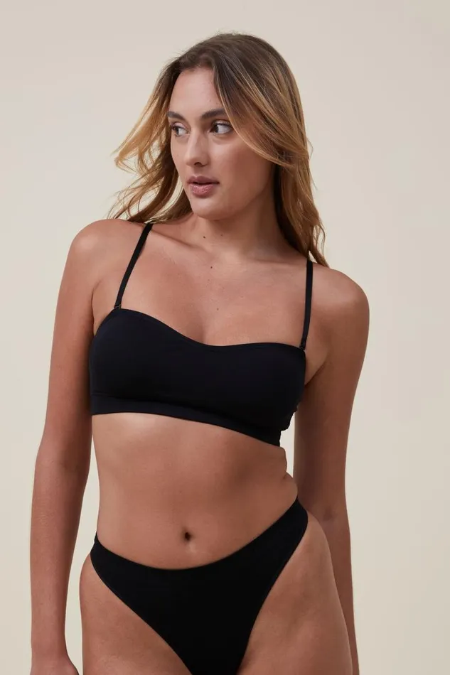 Cotton On Bras Seamless Sweetheart Padded Bandeau Black 8211 Women