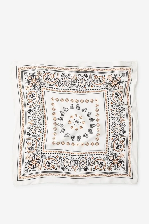 Cotton On HairAccessories Bandana Scarf Ecru Floral Paisley 8211 Women