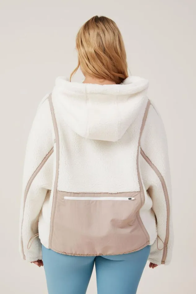 Cotton On Jackets Active Sherpa Hoodie Coconut Milkaffogato 8211 Women