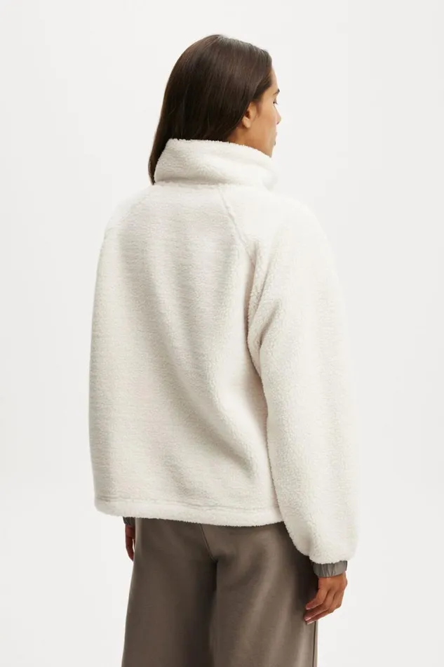 Cotton On Jackets Balance Half Zip Sherpa Pullover Jacket Coconut Milkdesert Grey 8211 Women Cotton On Jackets Balance Half Zip Sherpa Pullover Jacket Coconut Milkdesert Grey 8211 Women