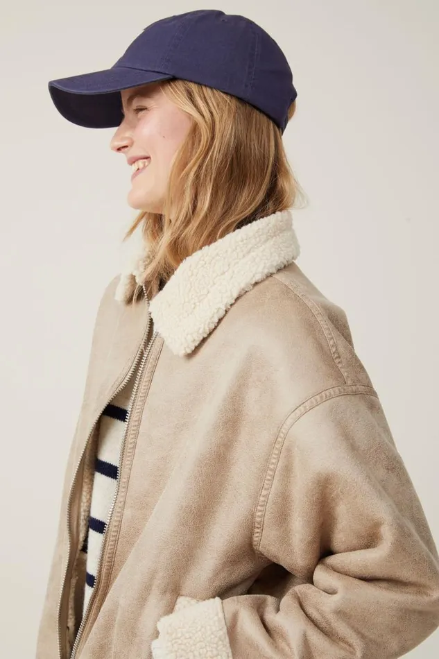 Cotton On Jackets Dakota Faux Leather Jacket Taupe Sherpa 8211 Women