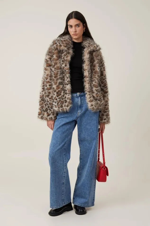 Cotton On Jackets Mimi Faux Fur Jacket Leopard 8211 Women